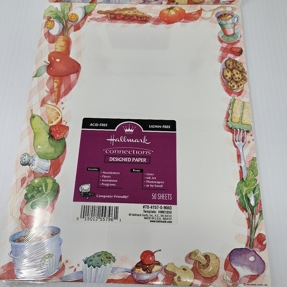 Hallmark Computer Paper 100 Sheets Food Themed Picnic Party Menu Invitations New - Picture 7 of 8